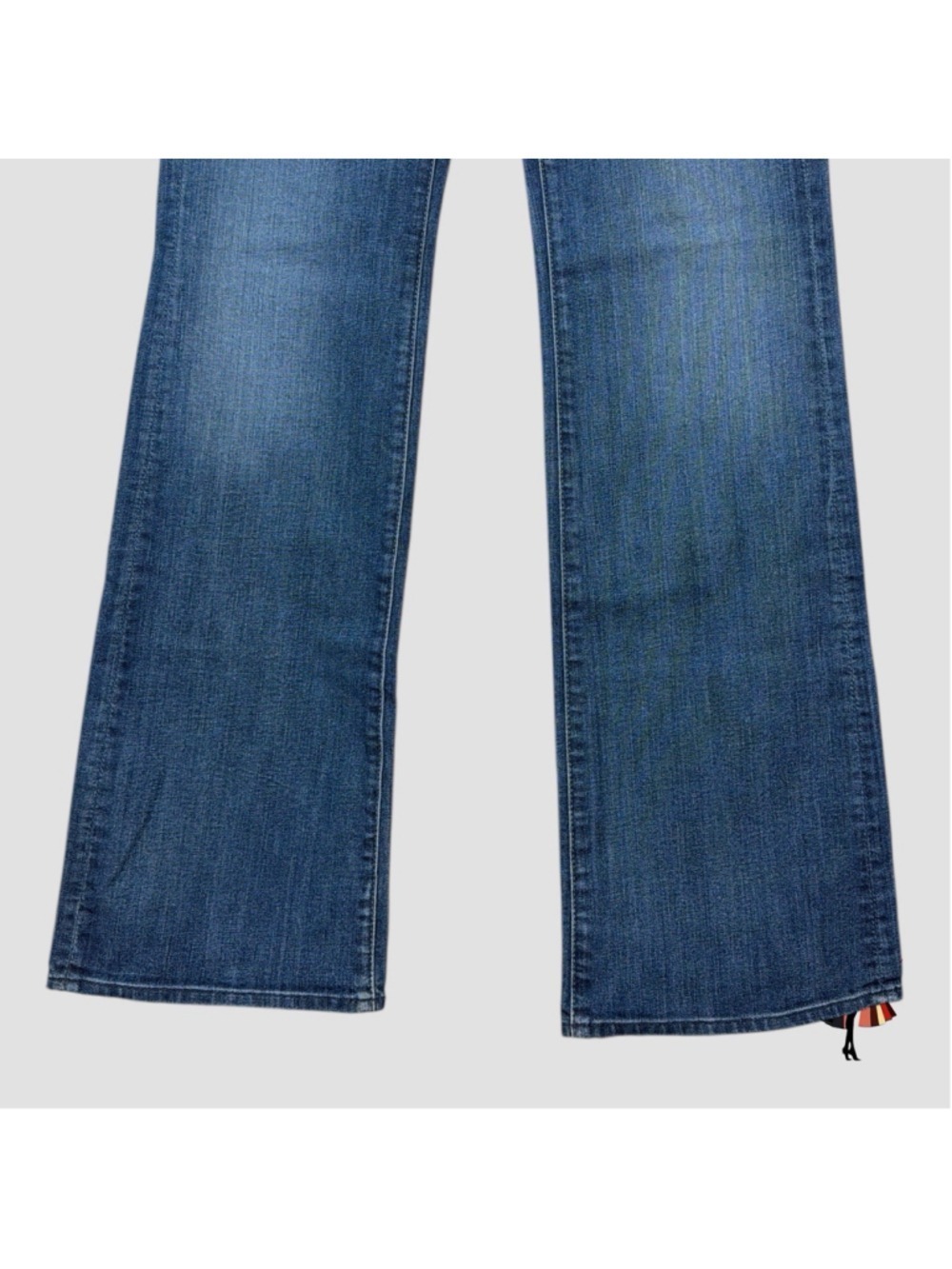 7 For All Mankind Jeans Womens 30x34 Blue Denim Low Rise Dojo Bootcut Faded Y2K - Picture 4 of 12